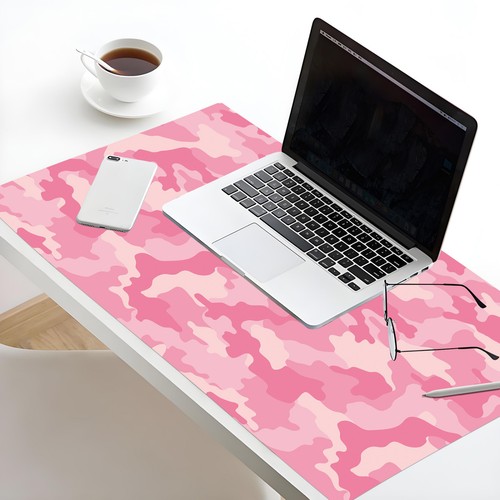 Tapis de bureau souris rose géométrique abstrait pour clavier tapis de bureau 31,5 x 15,7 pouces - Photo 3/6