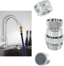 3/4 Inch GHT Thread Garden Hose Adapter with Aerator, 360 Degree Swivel Faucet t