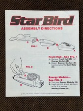 Milton Bradley Star Bird Handheld Space Ship Instructions Sheet Only 1978