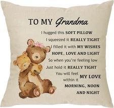 Grandma Throw Pillow Cover Gift, Funny Grandma Pillow Cover for Women's Birthday