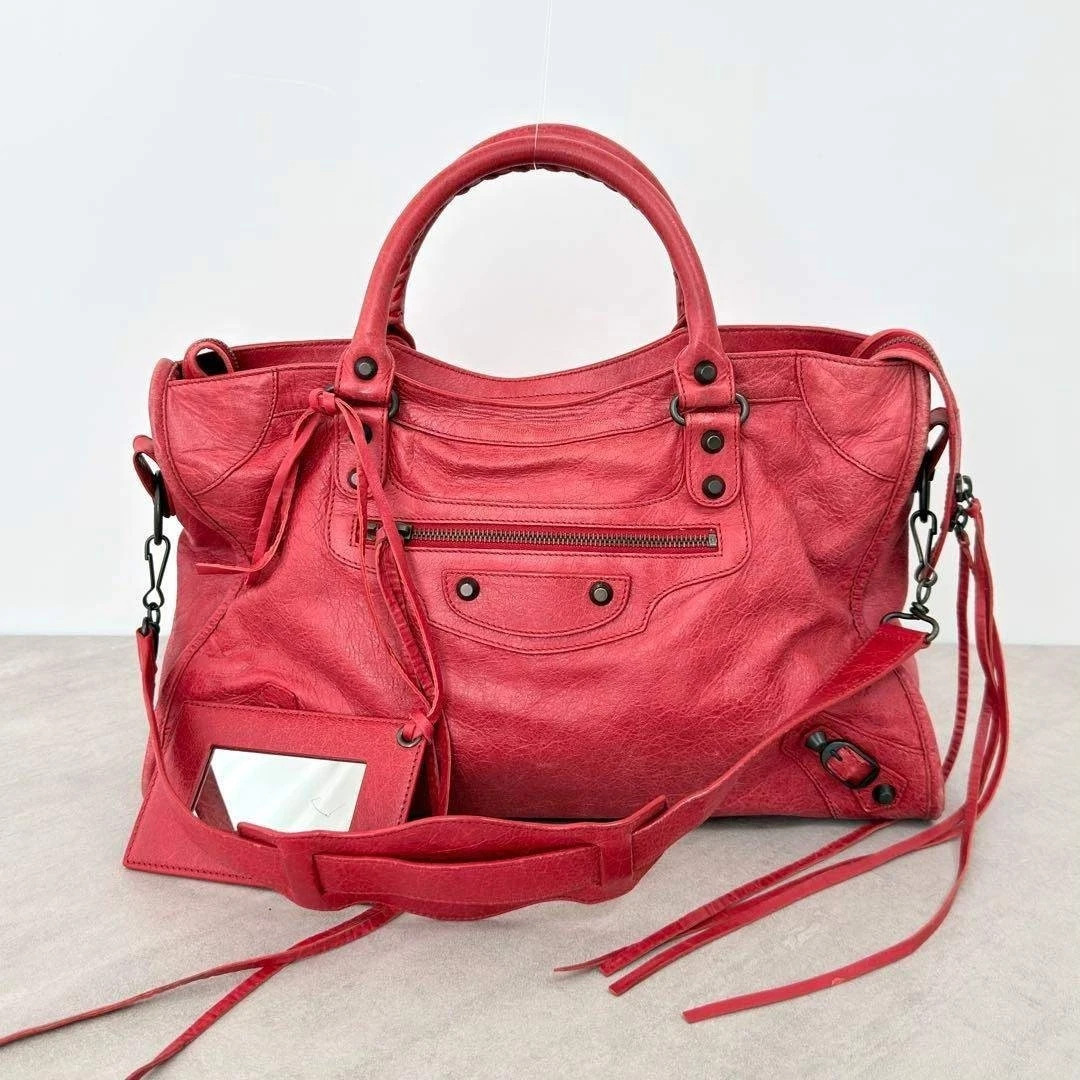 BALENCIAGA City シティ 赤 スエード レザー ヴィンテージ Balenciaga City Red Bags & Handbags for Women for sale | eBay