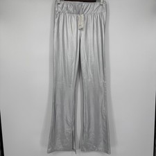 NWT Show Me Your Mumu Nashville Pull On Flares Medium Silver Faux Leather Pants