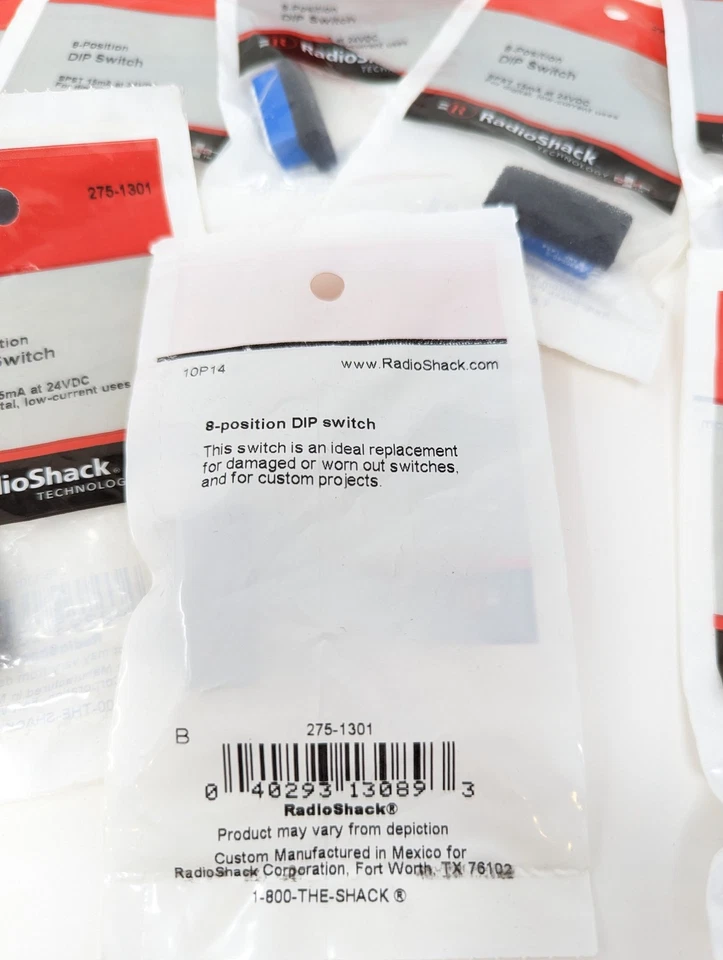 PACK OF 12x RadioShack 24VDC 8-Position DIP Switch 25mA - Image 2 of 2