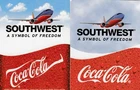 AIRLINES - COCA COLA  -- SOUTHWEST - 2     single vintage playing cards