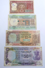 4-Circulated, Reserve Bank of India Rupees; 1-2 Rupee, 1-5,  1-10 & 1-50 Rupee