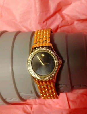 Movado Folio Ladies 14k Gold Bezel w/ Diamonds 94-E4-9812 Wristwatch