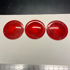 Signal-stat Red Lens 4 18 Cyclostat Truck Lamp Bus Light Tail Turn - Set Of 3