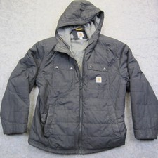 Carhartt Men's Brookville Hooded Jacket 2XL - 100727 001 Nylon Black Quilted Zip