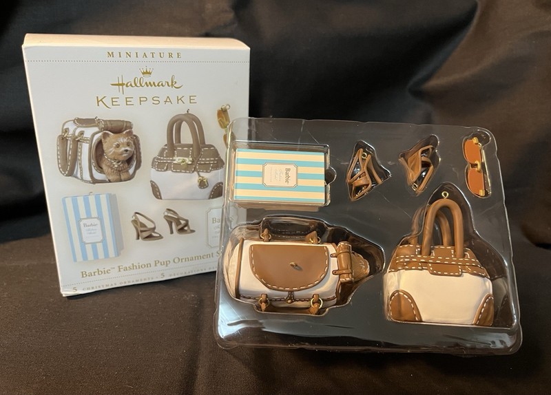 Hallmark Keepsake Barbie Fashion Pup Set of 5 Miniature Ornaments 2006 NEW