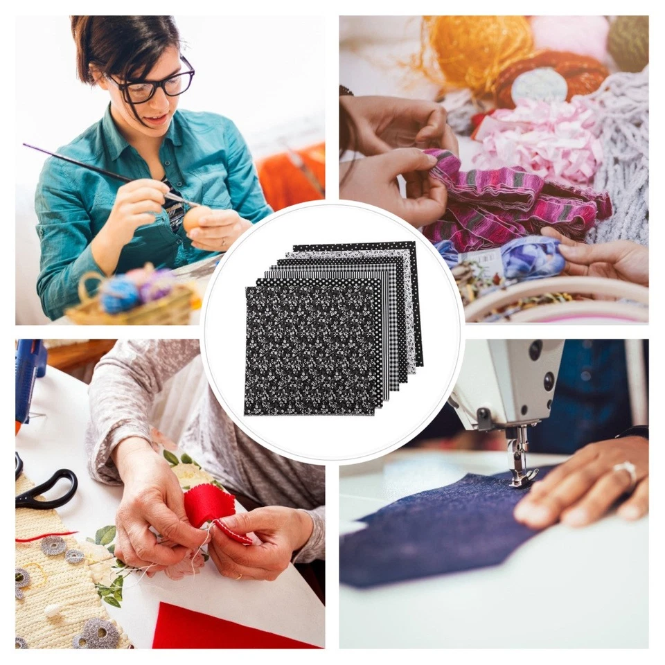  7pcs Retro bedruckte Baumwoll -Quilt -Stoff Patchwork Stoff Quilt Quadrate DIY - Bild 3 von 4