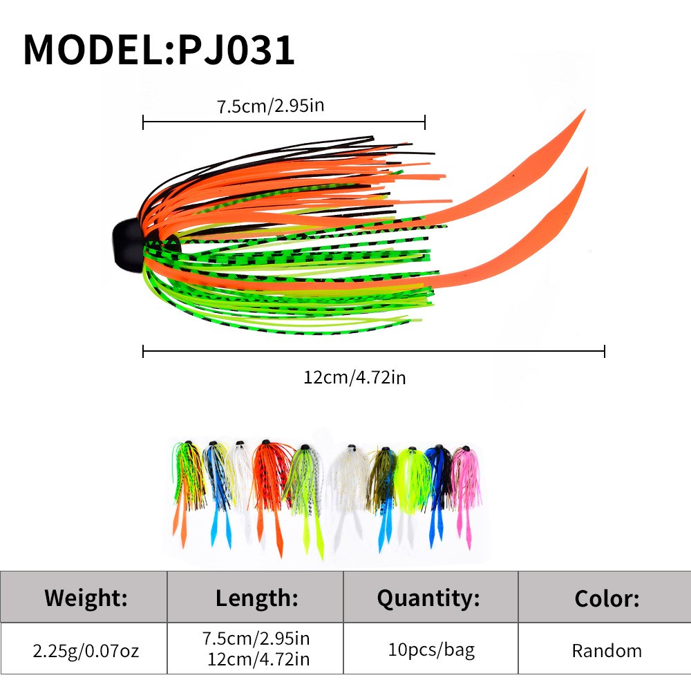 10 pcs Silicone Skirts Streamer Spinnerbaits Buzzbait Squid Rubber Fishing Lures - Image 4