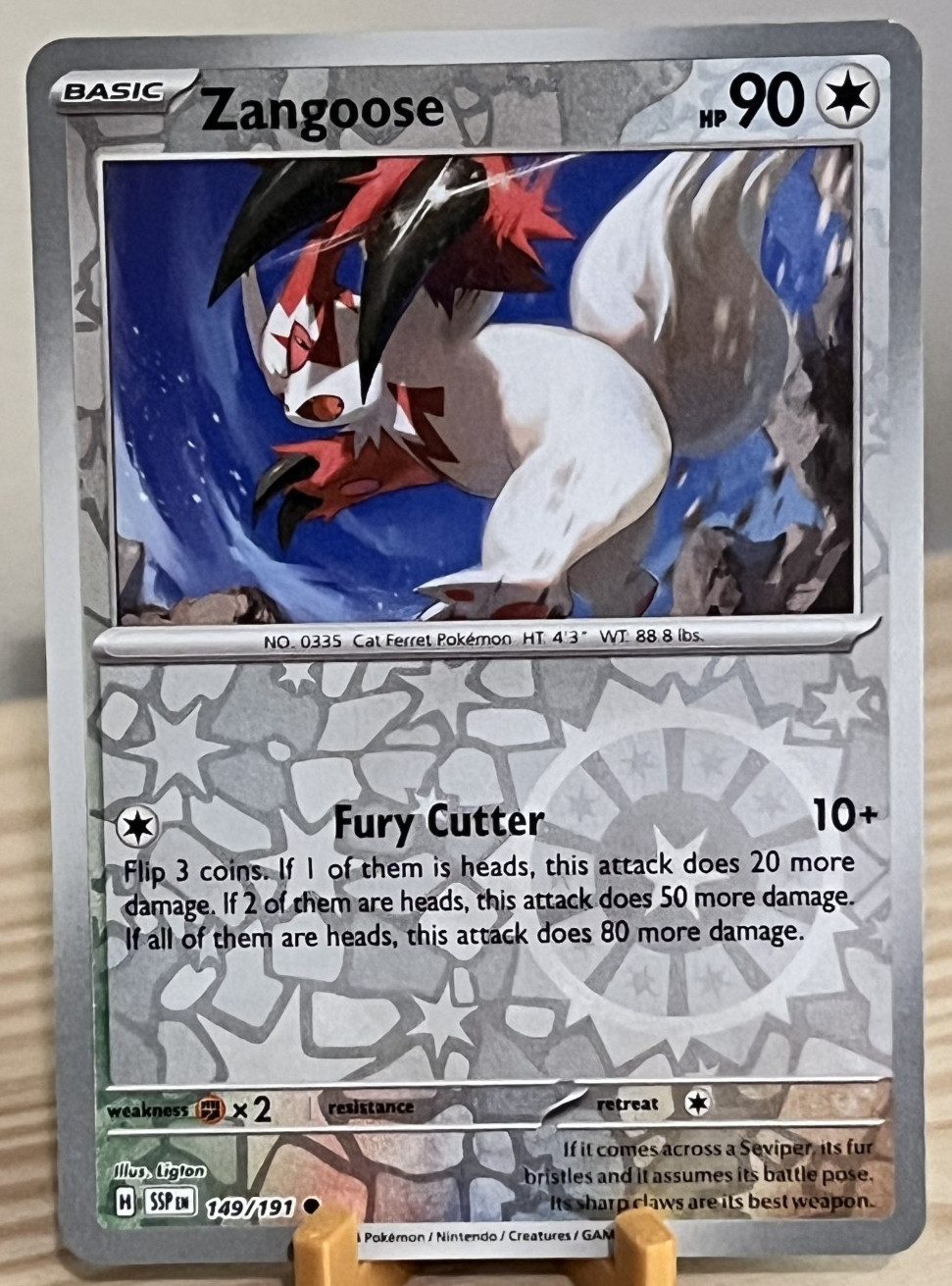 Pokemon Zangoose 149/191 Reverse Holo Surging Sparks NM
