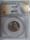 1949 P • Washington Quarter 25C - ANACS MS 66 BU