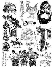 Unmounted Rubber Stamp Plate, Unmounted/Uncut Pink Rubber Stamps