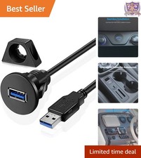 USB 3.0 Male to Female AUX Flush Mount Extension Cable 3ft for Car Boat Truck