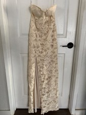 Lovers  Friends Ferraro Ivory Lace Strapless Gown Sz S Wedding Formal Event