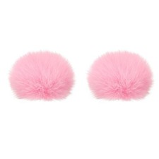 Furry Microphone Windscreen 7mmx60mm Mic Cover Windshield Pink 2 Pack