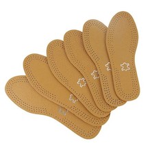 Leather Insoles For Shoes Men Women Breathable Cowhide Shoe Pads Massage