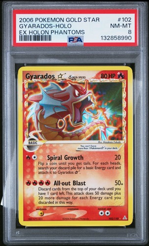2006 POKEMON EX HOLON PHANTOMS GOLD STAR #102 GYARADOS-HOLO PSA 8