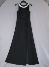 Alex Evenings Women's Black Dress Size 8 Embellished Sleeveless Maxi