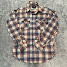 Vintage Men  s Levi  s Western Shirt Size Medium Plaid Long Sleeve Button-Up