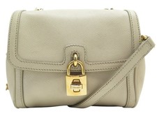 SAC A MAIN DOLCE & GABBANA MISS BONITA CUIR GRAINE CREME BANDOULIERE BAG 1950€