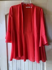 Soft Surroundings 3/4 Sleeve Lightweight Red Topper PM