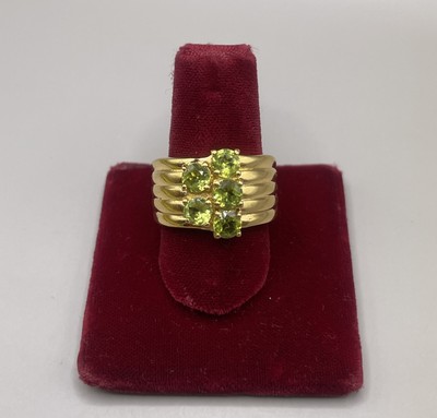 Designer Gold Tone KARIS STS Citrine Rhodium Plated  Ring Size 8
