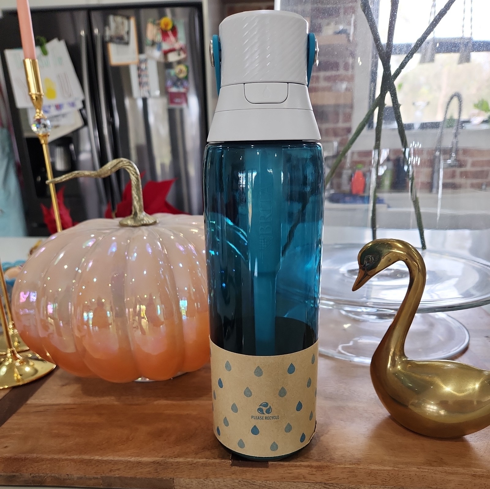 Brita 26oz Hard-Sided Water Bottle Sea Glass Color w/ Built-in Filter Premium
