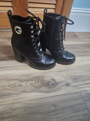 #ad #ad GBG Los Angeles Women#x27;s Black Lace Up amp; Side Zip Boots NWOT 7.5 $48.00