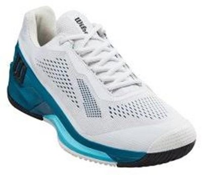 Wilson Tennis Court Shoes Mens 10 White Blue Rush Pro V4.0 Pickleball