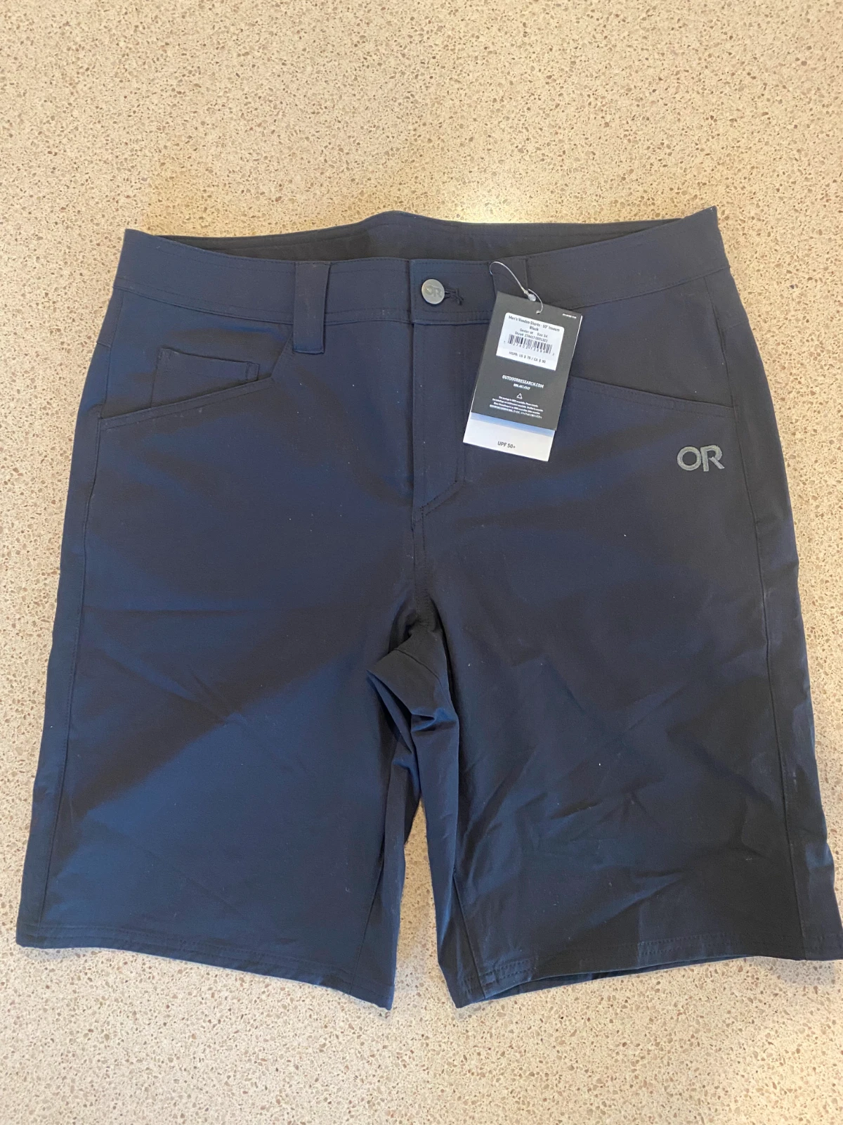 NWT Outdoor Research Shorts Mens 34 Gray Voodoo 10 inHiking Shorts #274417