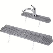 Long Silicone Sink Faucet Mat Splash Guard Drip Catcher Countertop Tray Protecto
