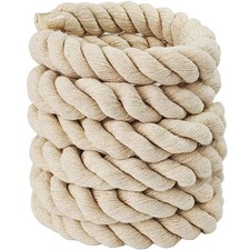 Natural White Twisted Cotton Rope, 4/5 Inch x 10 Feet, DIY Crafts, Swing, Pet