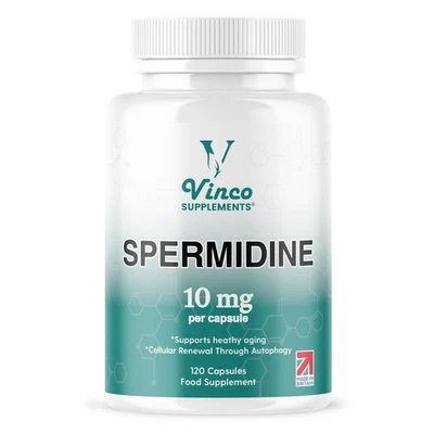 VINCO SUPPLEMENTS Vinco Spermidine Supplement - 10mg x 120 High Strength 120 count (Pack of 1)