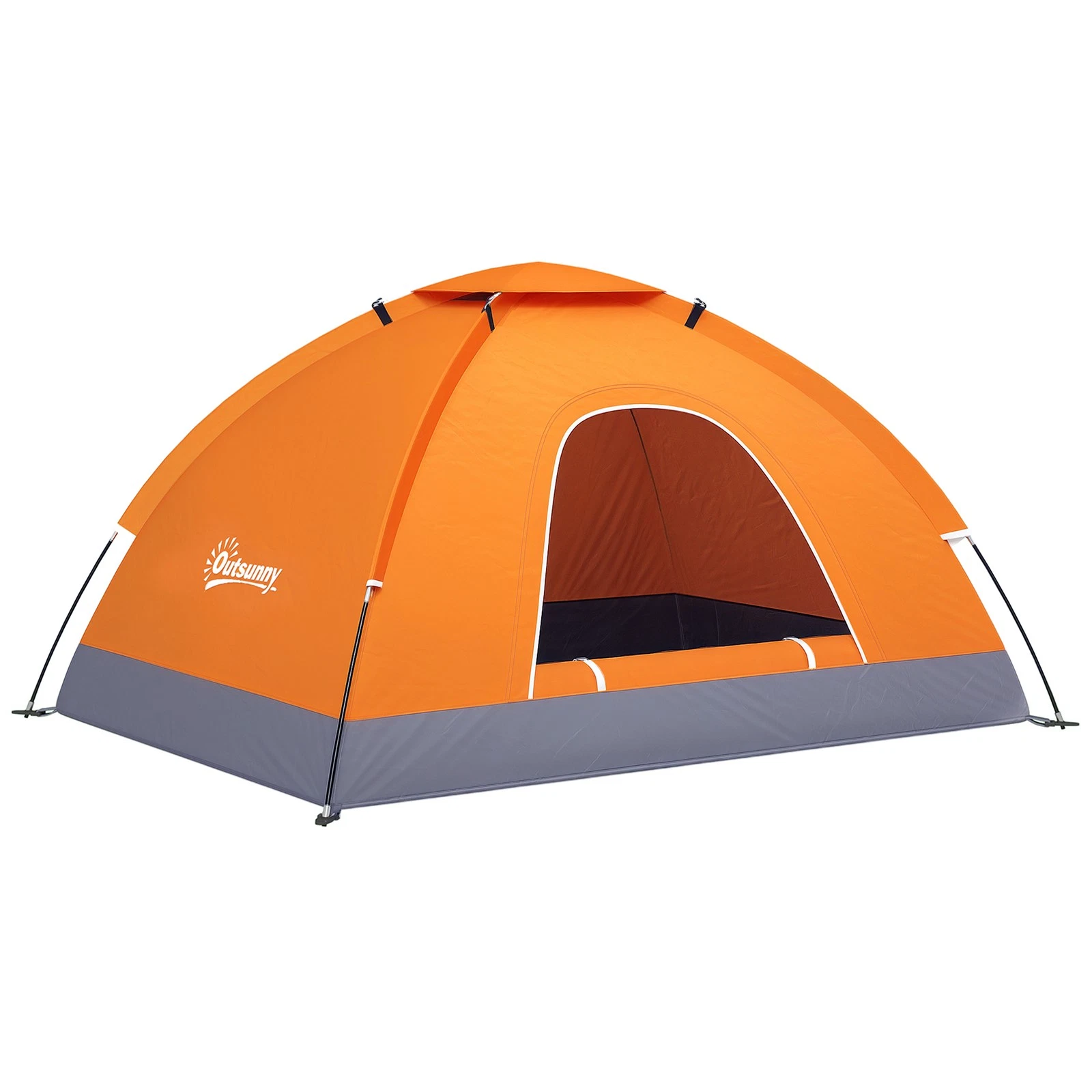 Outsunny Camping Tent for 2 Person Dome Tent w/ Storage Pocket Orange