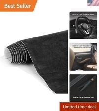 Black Suede Fabric Wrap - 17X70 Inch Suede Wrap for Car Interior - Self-