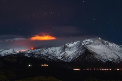 Volcano Eruption Mount Etna Sicily Italy Photo Photograph Poster 24x16