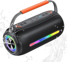 Portable Bluetooth Speaker with Handle, 40W Powerful Stereo Sound with Dual Bass