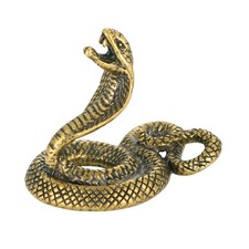 Brass Snake Desktop Ornament Cobra Statue Snake Decor Brass Decor