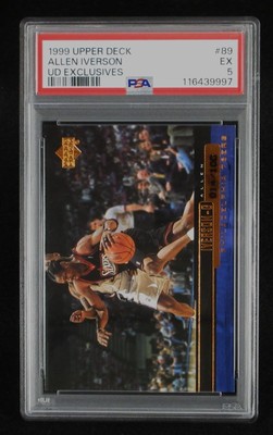1999 Upper Deck Allen Iverson #89 UD Exclusives /100 Philadelphia 76ers PSA 5