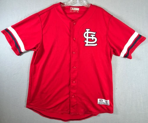 St. Louis Cardinals Men's Large Red True Fan Button-up Jersey