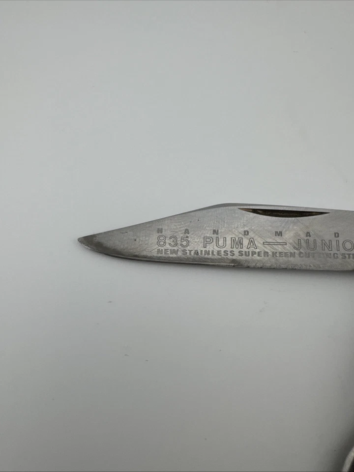 Navaja de bolsillo plegable vintage Puma Junior 835 Foto 2 de 4