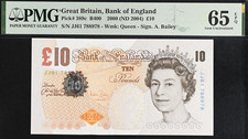 £10 TEN POUND NOTE 389c B400 PMG 65 2000 (ND 2004) Bank of England Uncirculated