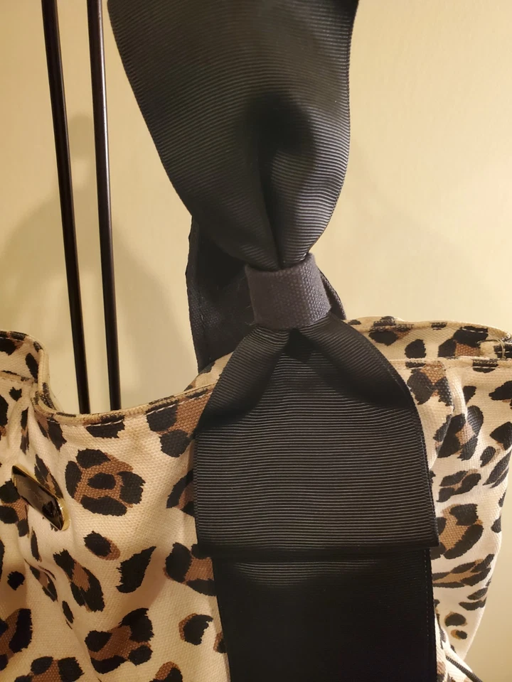 Bolso de Hombro Betsey Johnson Estampado de Leopardo Bolso de Mano Cartera Bolso de Algodón  Foto 3 de 4
