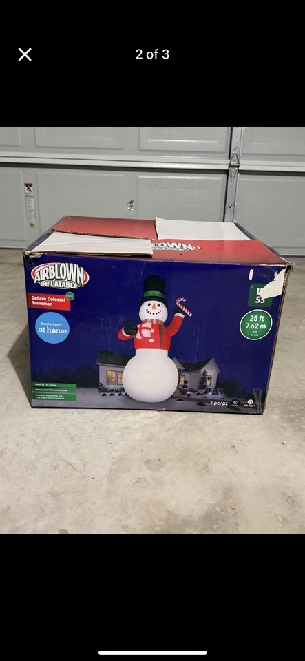 VERY RARE 25FT COLOSSAL SNOWMAN GEMMY SUPER BIGGER AND LOOKS FANTASTIC - Image 2 of 2