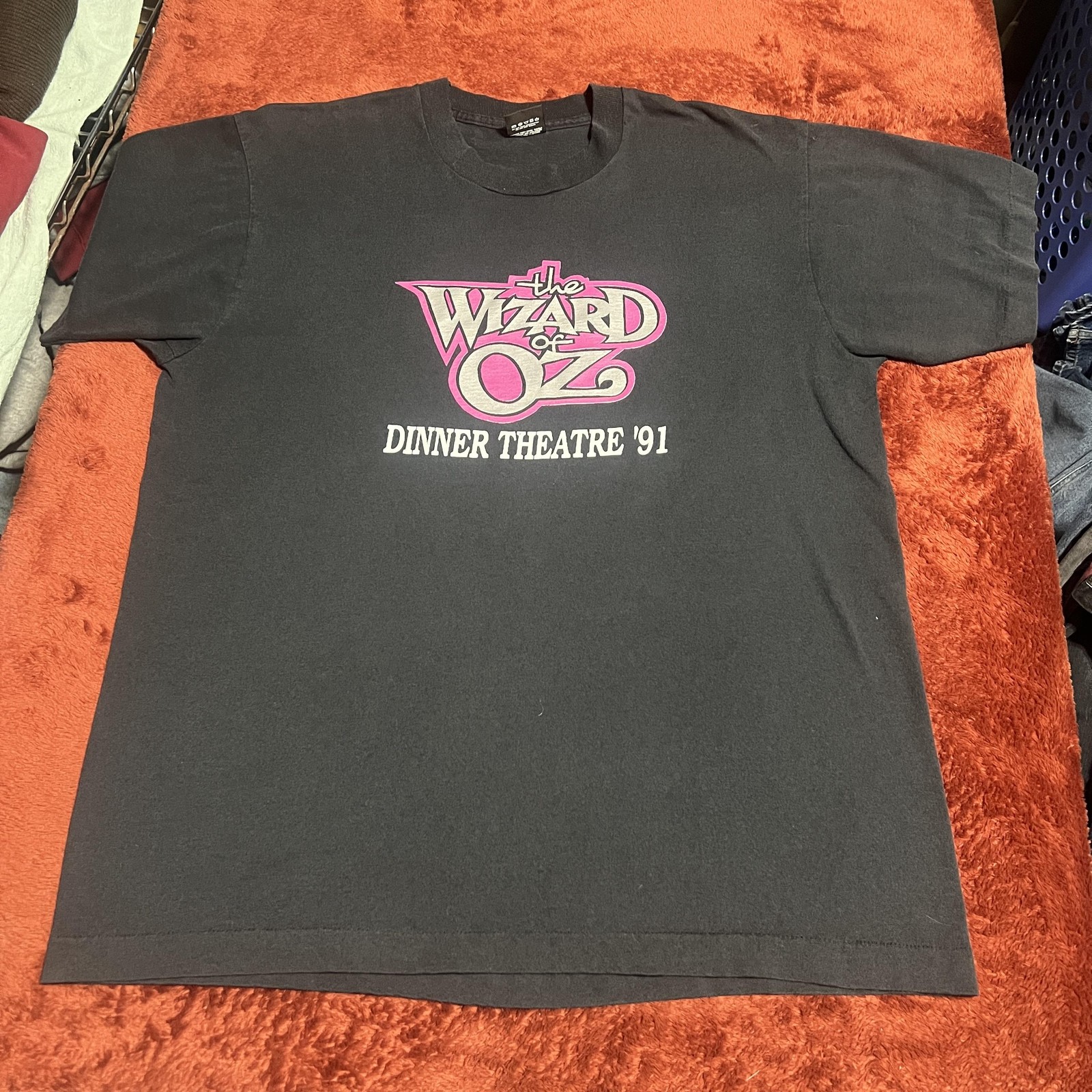 Vintage Wizard of Oz Shirt Mens XL Black 1991 Dinner Theatre Made USA 90s