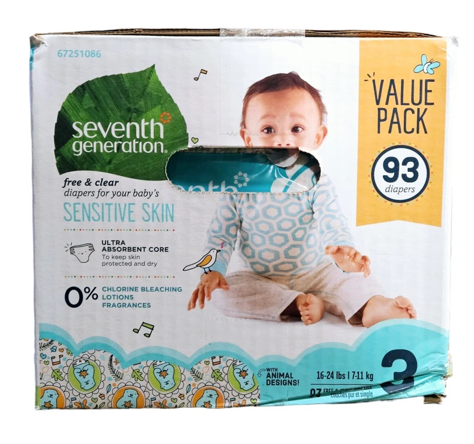Pañales para bebé transparentes y gratuitos de séptima generación para piel sensible - talla 3 - 92 quilates Foto 2 de 4