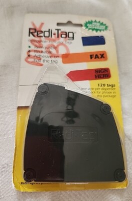 Redi-tag Gray Removable Indicator Tags 120 Count 9/16''x2.25 Refillable Dispenser