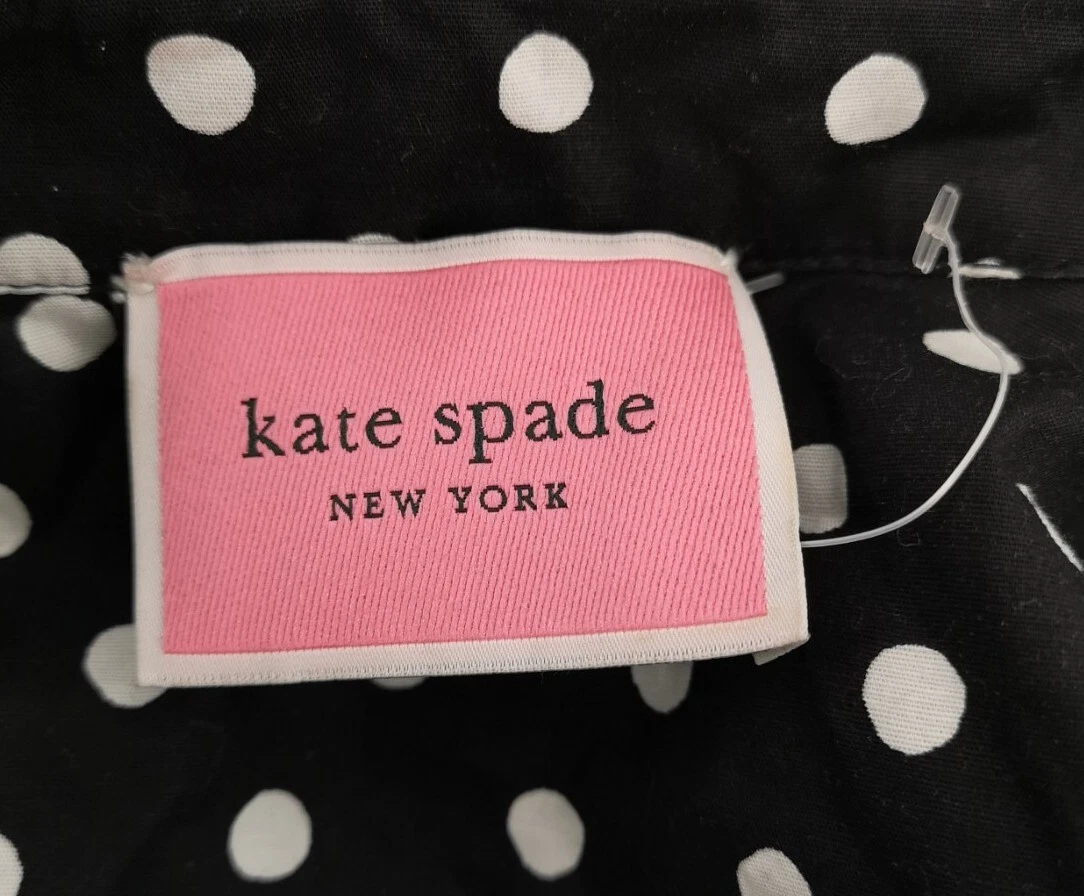 Mini abito donna Kate Spade nero a pois con colletto a tubino taglia XS us inone buonezioni